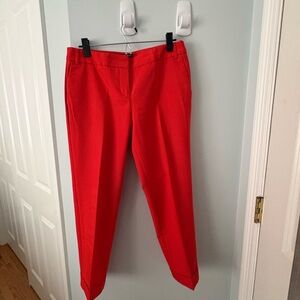 Express Editor Women's Red Cuffed Ankle Pants